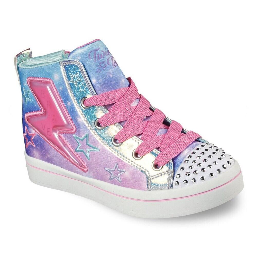 Skechers Twinkle Toe Twi-Lites 2.0 Light Up High Top Girls Sneakers Shoes Size 3